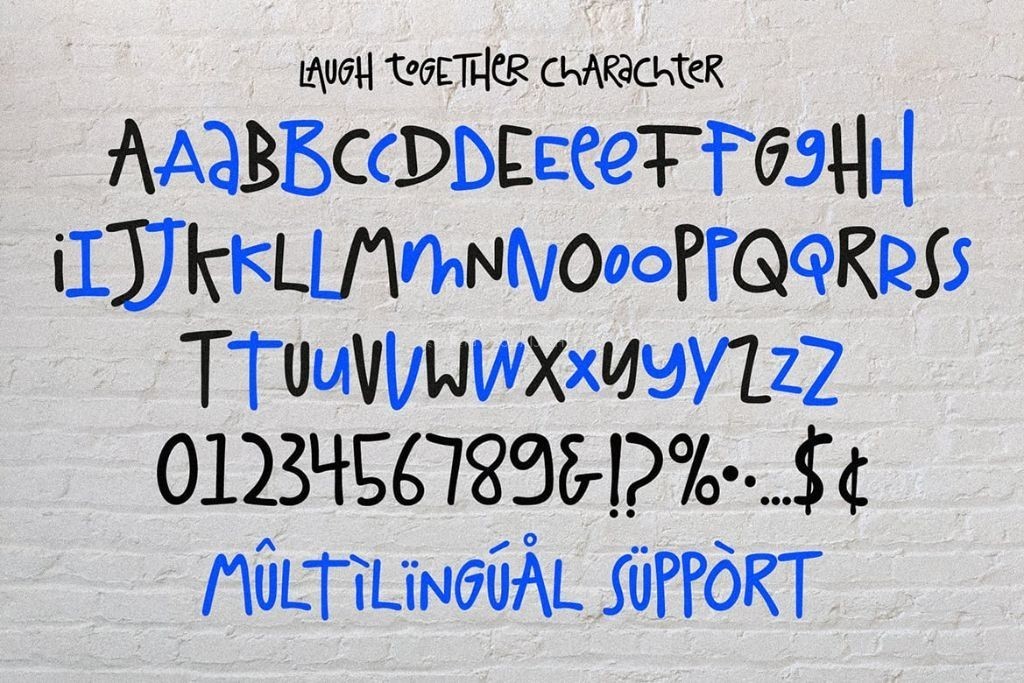 Laugh Together活力涂鸦手写字体